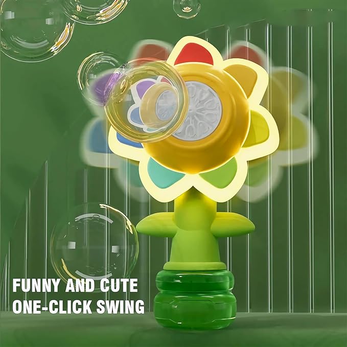 Sunflower Shaped Portable Electric Bubble Maker Toy