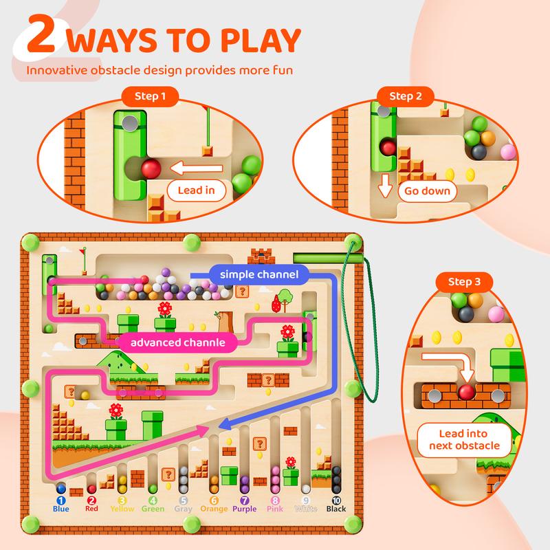 Montessori Magnetic Rolling Maze For Kids