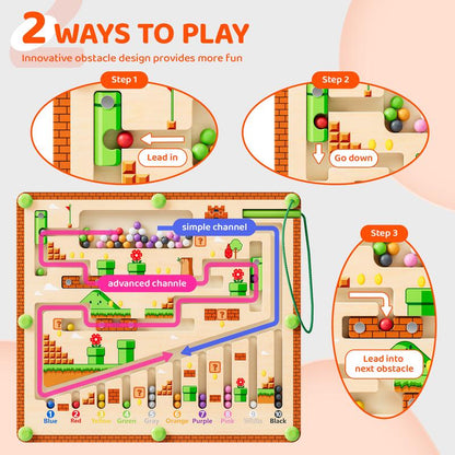 Montessori Magnetic Rolling Maze For Kids