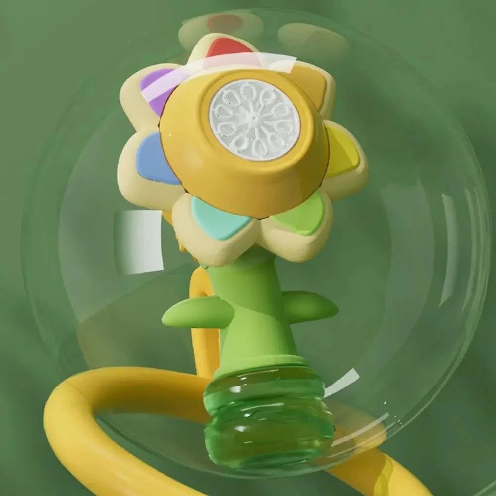 Sunflower Shaped Portable Electric Bubble Maker Toy