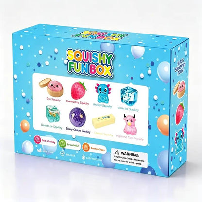 8-Piece Squishy Fun Box – Soft Sensory Toys for Kids, Stress Relief & Fidget Play