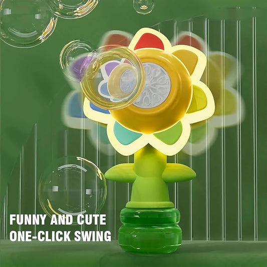 Sunflower Shaped Portable Electric Bubble Maker Toy