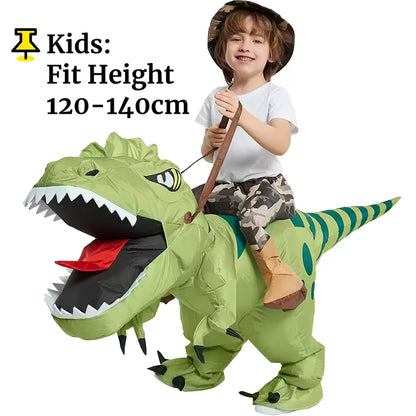 Kids Inflatable T-Rex Ride-On Dinosaur Costume – Realistic Halloween & Party Outfit